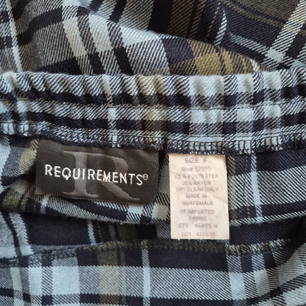 Requirements Black, Light Blue & Olive Plaid Midi Wrap Pencil Skirt - Picture 2 of 12